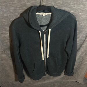 Gustin Men's Dark Blue Grey Zip-Up Sweater